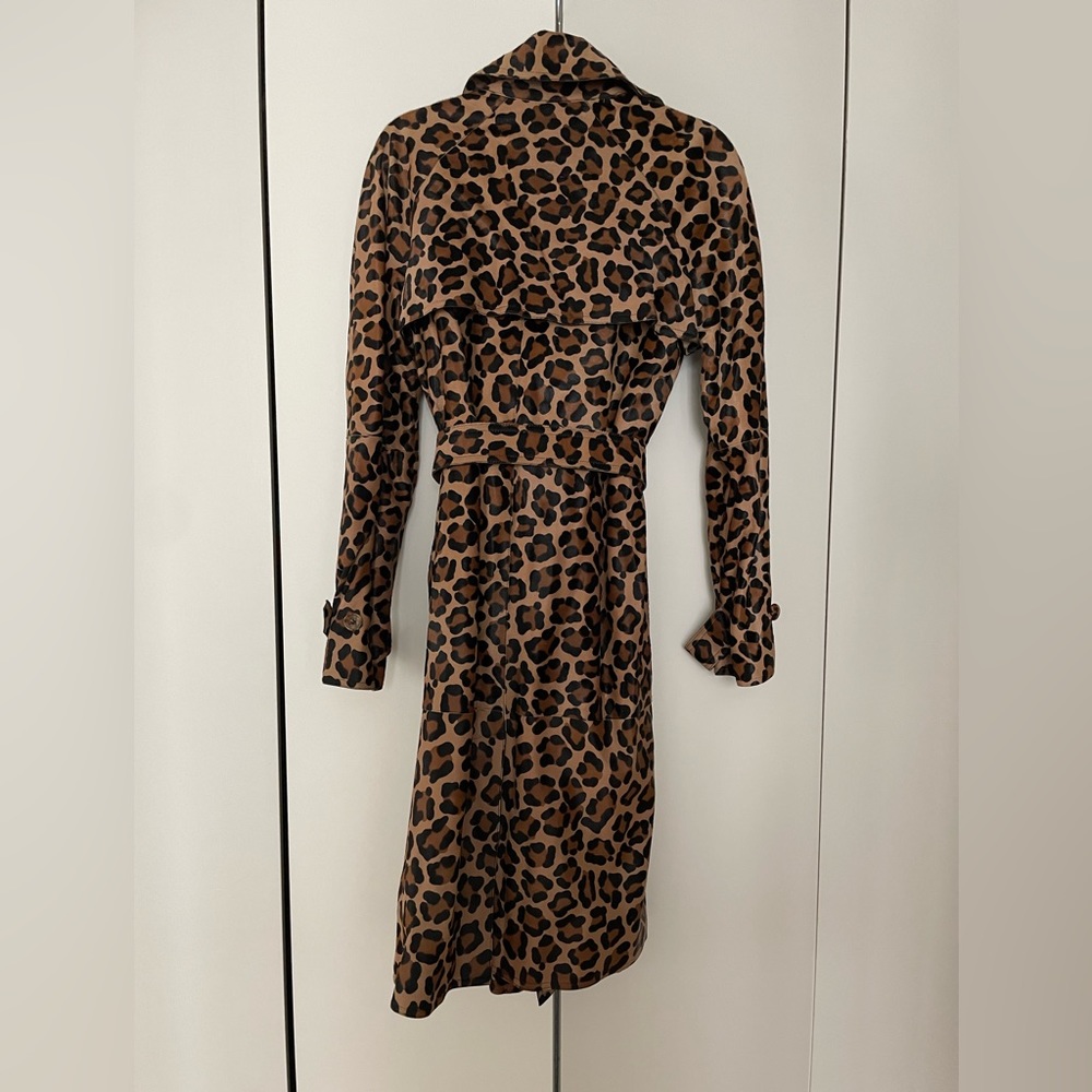 Michael Kors Collection Leopard-Print Trench Coat in Brown and Black - Picture 2 of 6